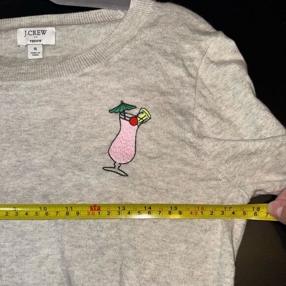 J.Crew Teddie Sweater Womens Size Small Oatmeal Cocktail Daiquiri EUC - Picture 6 of 7